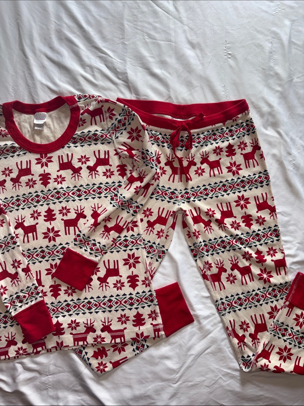 Hanna Andersson Holiday Christmas Dear Deer HannaJams™ Pajama Set Women’s Medium
